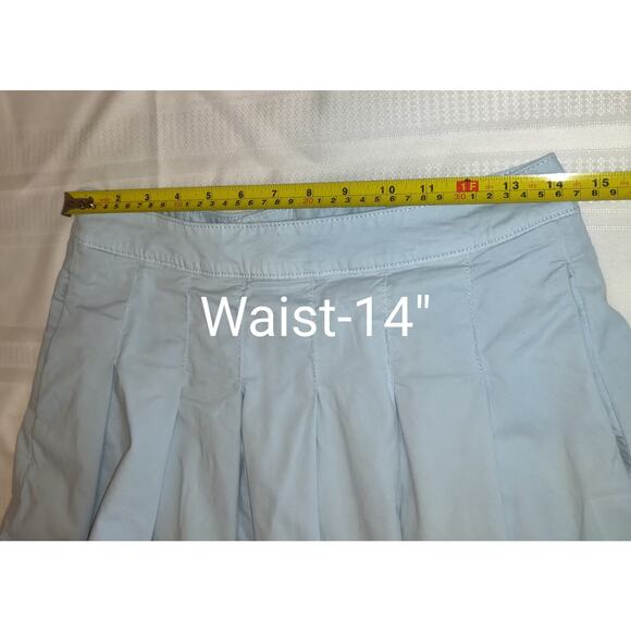 VTG American Eagle Mini Skirt Size 6 Pleated Pastel Blue Pockets Anime School - Picture 11 of 13